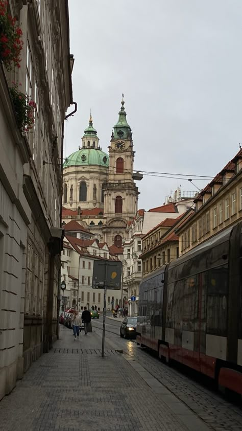 traveling, historical street in prague, aesthetic Prague Aesthetic Vintage, Central Europe Aesthetic, Prague Fall, Prague Streets, Prague Summer, Prague Aesthetic, Eastern Europe Aesthetic, Prague City, Aesthetic Street