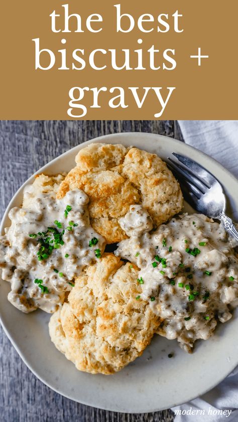 Homemade Breakfast Buiscits Recipes, Elevated Biscuits And Gravy, The Best Biscuits And Gravy, Sausage Busicuts And Gravy Easy, Biscuits N Gravy, Home Made Biscuits And Gravy, Best Biscuits And Gravy Recipe, Buiscits And Gravy Recipes, Buiscits And Gravy Sausage