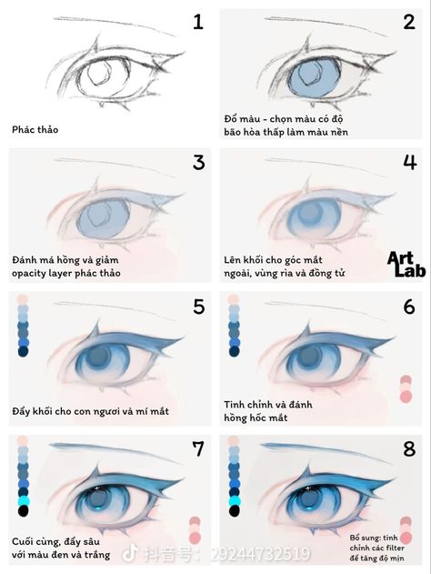 How To Draw Three Quarter Face, Genshin Impact Art Style Tutorial, Eyes Refrence Art, White Hair Coloring Tutorial Digital, How To Draw Eyepatch, Eye Shading Reference, Eye Coloring Tutorial Digital Ibis Paint, Digital Eyes Tutorial, How To Shade Anime Eyes