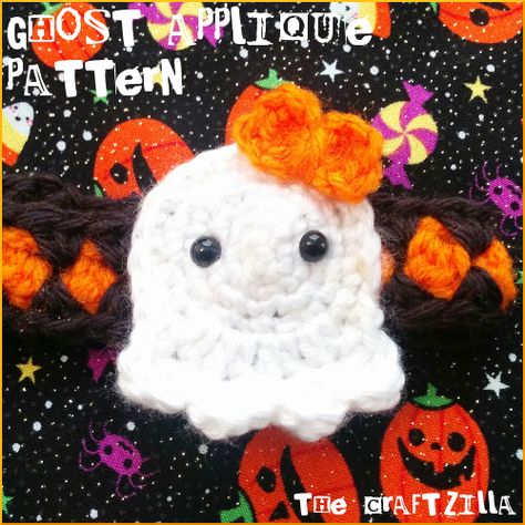 Crochet Fall Patterns, Free Crochet Halloween, Boo Crochet, Autumn Crochet Patterns, Crochet Hair Ties, Crochet Halloween Patterns Free, Crochet Halloween Patterns, Ghost Crochet, Crochet Ghost