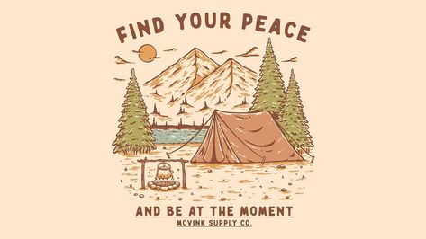 Vintage Hand Drawn Mountain Illustration Camping Vibes by Movink Graphic Studio on Dribbble Graphic Design University, Graphic Design 101, Graphic Design Jobs, Graphic Studio, Logo Quiz, Camping Vibes, Mountain Drawing, Graphic Design Cards, Mountain Illustration