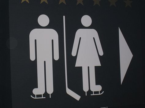 Canadian restroom sign. Probably what my ancestors used. Bathroom Signage, Hockey Room, Flyers Hockey, Hockey Humor, Restroom Sign, Toilet Sign, Nashville Predators, Wayfinding Signage, Hockey Mom