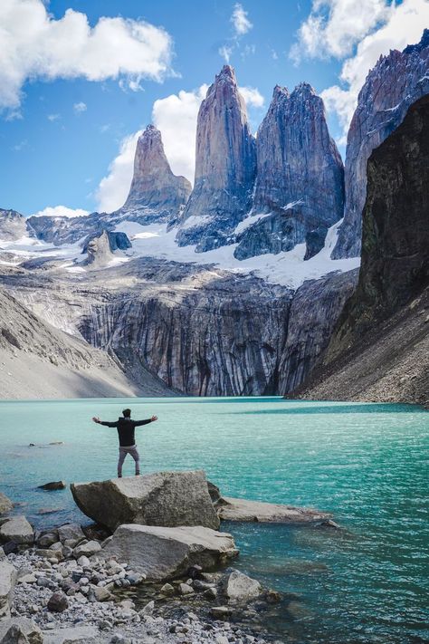 Planning a trip to Torres Del Paine in Chilean Patagonia? Check out the story to learn more about the famous hike up Mirador Las Torres. #chile #patagonia #southamerica #torresdelpaine #miradorlastorres #hike #hiking #adventure #travel #mountains #travelblog #travelblogger #travelbloggerlife #travelphotography #landscapephotography Patagonia Travel, Chile Travel, Travel Advisor, South America Travel, Beautiful Places In The World, Mountain Range, America Travel, On The Edge, Most Beautiful Places