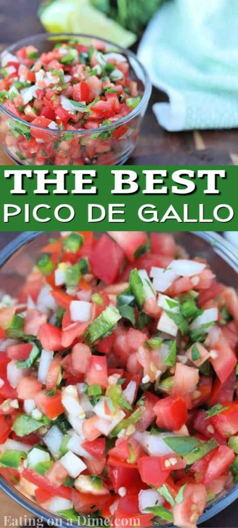 Best Pico De Gallo Recipes, Pico Recipe, Crockpot Chicken Tacos Recipes, Best Salsa Recipe, Fresh Salsa Recipe, Salsa Guacamole, Homemade Salsa Recipe, Mexican Chicken Recipes, Meat Appetizers