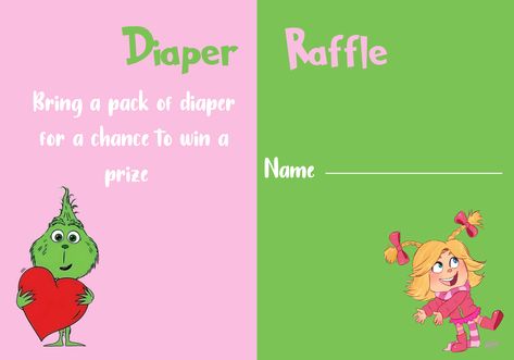 Diaper Raffle Grinch Baby Shower - Cindy Lou Who Inspired Raffle Tickets for Baby Shower Games - Printable Digital File * Diaper Raffle Grinch Baby Shower * Raffle Tickets Baby Shower Cindy Lou * Baby Shower Games * Cindy Lou Who Inspired Raffle Tickets * Printable Digital File * Dr. Seuss Baby Shower * Grinch Themed Baby Shower * Baby Shower Fun and Games * Unique Baby Shower Raffle Tickets * Memorable Baby Shower Games The Grinch Gender Reveal Ideas, Whoville Gender Reveal, Grinch Or Cindy Lou Gender Reveal, Grinch Baby Shower Ideas Girl, The Grinch Baby Shower Theme, Grinch Gender Reveal Ideas, Grinch Baby Shower Ideas, Grinch Baby, Tickets Printable