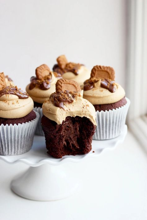 Biscoff Cupcakes, Biscoff Recipes, Nutella Muffins, Nutella Cupcakes, Biscoff Cookie Butter, Biscoff Spread, Delicious Cupcakes, Matter Of Time, Cupcake Recipe