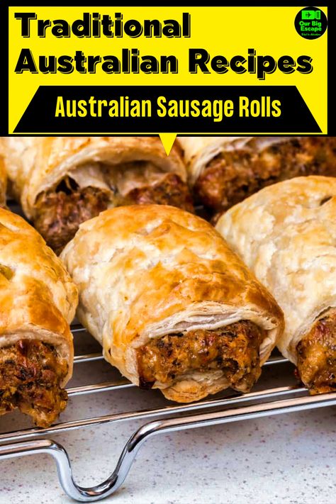 Australian Sausage Rolls, Australian Dinner, Australian Food Recipes, Traditional Australian Food, Dinner Recipes Quick And Easy, Australian Meat Pie, Australian Recipes, Australian Desserts, Dinner Recipes Quick