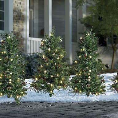 Holiday Glow Pathway Tree, Set of 2 Walkway Christmas Decor, Christmas Decorations Yard, Outdoor Christmas Decorations Yard, Alpine Tree, Three Way Switch, Warm White Lights, Twig Tree, Yard Ornaments, Two Trees