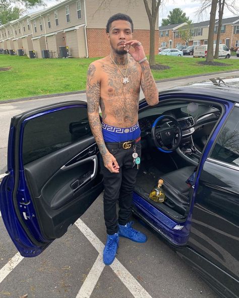 Bandhunta Izzy, Drip Usa, Blood Gang, Brian Dawkins, Black Men Fashion Urban, Sagging Pants, Dave East, Drippy Outfit, Retro Tattoos