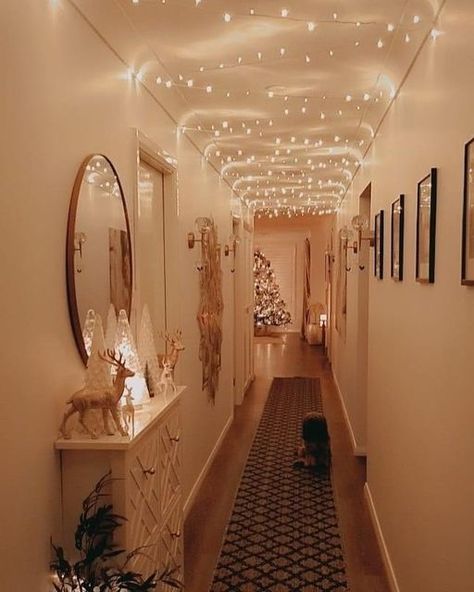 Christmas Hallway, Kmart Home, Christmas Coffee Table Decor, Lights For Christmas, Cozy Christmas Decor, Christmas Apartment, Decor Hacks, Home Decor Hacks, Christmas Decorations Bedroom