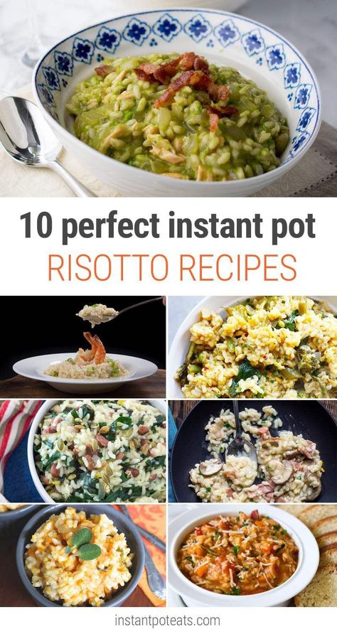 Instapot Risotto Recipe, Instant Pot Risotto Recipes, Instantpot Risotto, American Meals, Instant Pot Risotto, Mediterranean Vegetarian, Pasta Food Recipes, Bacon Risotto, Recipes Instapot