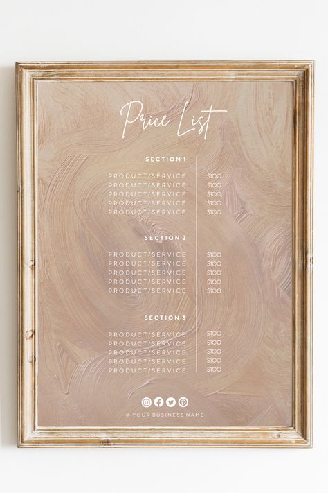 Salon Price List Design, Tax Checklist, Beauty Salon Price List, Price List Design, Salon Price List, Price List Template, List Design, List Template, Price List