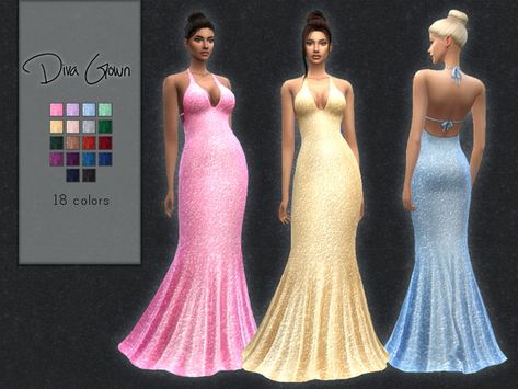 sims 4 cc // custom content clothing // Sifix's Diva Gown Sims 4 Wedding Dress, Interview Outfits Women, Sims Packs, Diva Dress, Sims 4 Dresses, Sims4 Clothes, On Hiatus, Sims 4 Cc Packs, Sims 4 Cas