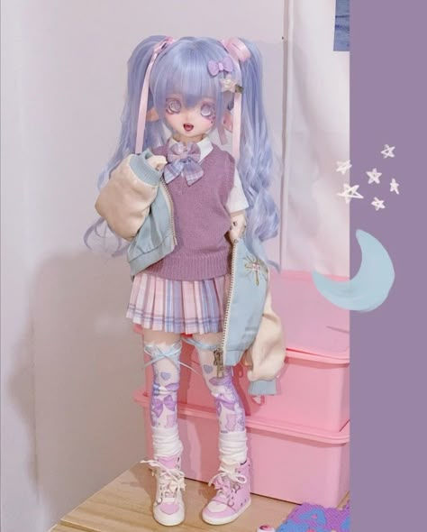 Anime Dolls Kawaii, Anime Bjd Doll, Doll Oc, Bjd Dolls Girls, Anime Doll, Doll Plushies, Kawaii Toys, Fantasy Art Dolls, Kawaii Doll