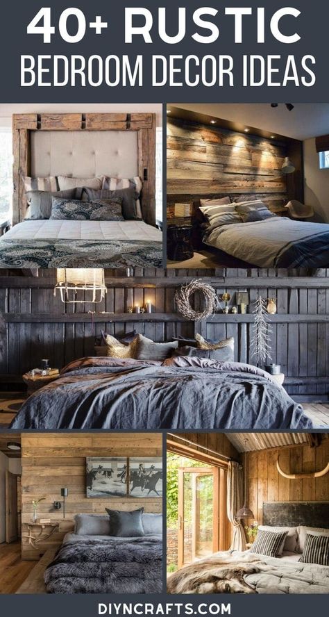 Cozy Rustic Decor, Cabin Bedroom Decor, Modern Rustic Bedrooms, Rustic Farmhouse Bedroom, Rustic Bedroom Design, Rustic Bedroom Furniture, Cabin Bedroom, Rustic Bedroom Decor, Bedroom Decor For Couples