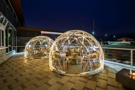 Wausau restaurants: Igloo dining trend comes to Rib Mountain hotel Garden Igloo, Mountain Hotel, Go Glamping, Hilton Garden Inn, Geodesic Dome, Exotic Places, Brew Pub, Lake Cabins, Cafe Interior Design