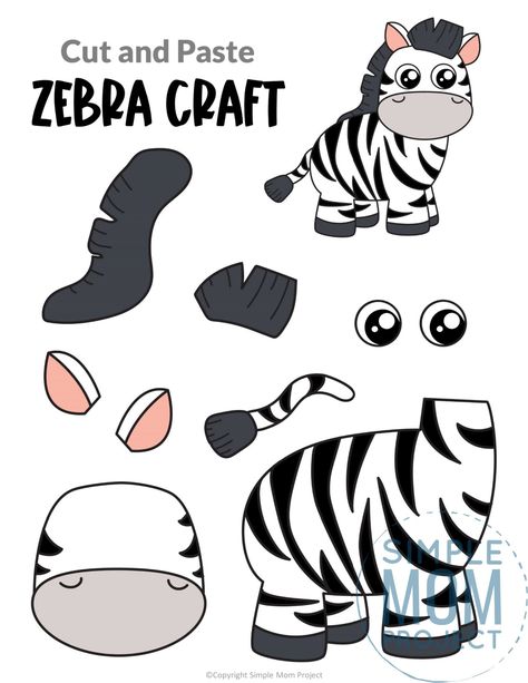 Zebra Crafts Preschool, Homeschooling Lessons, Jungle Animal Crafts, Zebra Craft, Safari Crafts, Zoo Crafts, Zoo Animal Crafts, Lion Craft, Free Printable Crafts