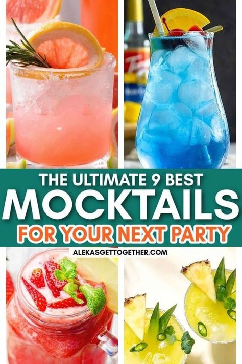 Best Mocktail, Summer Mocktail Recipes, Best Mocktails, Easy Mocktails, Easy Mocktail Recipes, Virgin Drinks, Mocktail Drinks, Alcohol Free Drinks, Mocktail Recipes