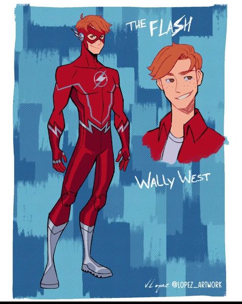 Flash Redesign, Wally West Rebirth, Fan Art Dc, Superhero Suits, Dc Comics Heroes, Wally West, Kid Flash, Dc Comics Artwork, Superhero Characters