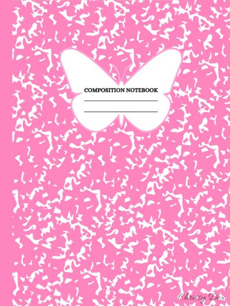 Hot Pink Marble Composition Notebook with butterfly name label. Comes in sizes 8.5" x 11" (softcover) & 8.25" x 11"(hardcover) with 120 pages (60 sheets) #compositionnotebook #amazon Pink Composition Notebook Wallpaper, Cute Notebook Covers Goodnotes, Notebook Background Aesthetic, Pink Notebook Paper, Pink Notebook Cover, Composition Notebook Wallpaper, Pink Composition Notebook, Ipad Template, Girly Notebook