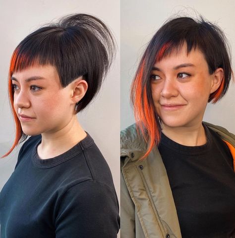 Asymmetrical Bob with Short Choppy Bangs Asymmetrical Bob Haircut, Asymmetrical Cut Hairstyles, Funky Bob, Short Asymmetrical Hairstyles, Asymetrical Haircut, Assymetrical Hair, Short Asymmetrical Haircut, Long Asymmetrical Bob, Asymmetrical Bob Short