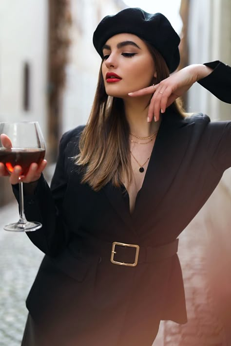 Photoshoot outdoor, red wine, girl, french vibes Women Drinking Wine, French Vibes, Tumblr Photoshoot, Glass Of Red Wine, Photoshoot Outdoor, Wine Photography, Radiate Confidence, Celebrity Perfume, Enhance Your Beauty