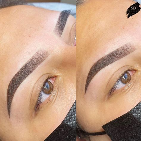 Ombre Powder Brows Before And After, Ombré Eyebrows, Eyebrow Tutorial For Beginners, Ombre Powder Brows, Eyelash Lift And Tint, Ombre Brows, Henna Eyebrows, Ombre Eyebrows, Permanente Make-up