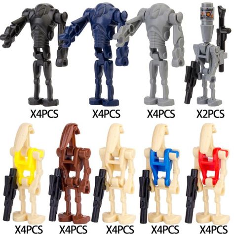 Star+Wars+Mandalorian+Infantry+Battle+Droid+Security+Officer+Minifigure+Lego+Compatible+Minifigs Lego Battle Droid, Lego Droid, Star Wars Battle Droids, Star Wars Minifigures, Battle Robots, Cars Birthday Party Disney, Battle Droid, Star Wars Mandalorian, Funko Pop Toys