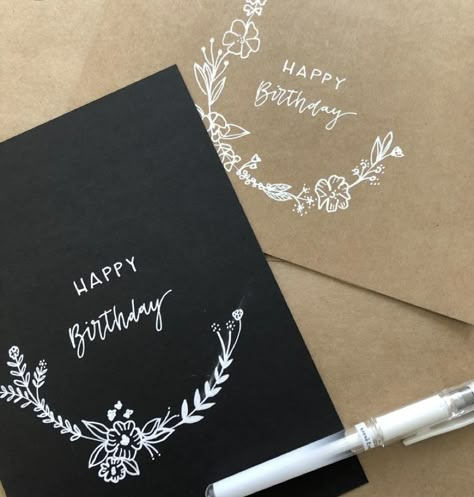 Happy Birthday 手書き, Diy Lettering, Happy Birthday Cards Handmade, Happy Birthday Cards Diy, طابع بريدي, Calligraphy Cards, Birthday Card Drawing, Bday Cards, Bullet Journal Lettering Ideas