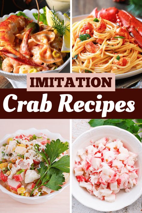 Transform your imitation crab into a seafood feast with these 16 delicious recipes. From crab salad to crab cakes, these imitation crab recipes will give you a seafood fix! Immigration Crab Recipes, Louis Kemp Crab Delights Recipes, Immitation Crab Recipes, Crabmeat Recipes, Creamy Crab Soup, Recipes For Seafood, Seafood Salads, Crab Pasta, Crab Salad Recipe