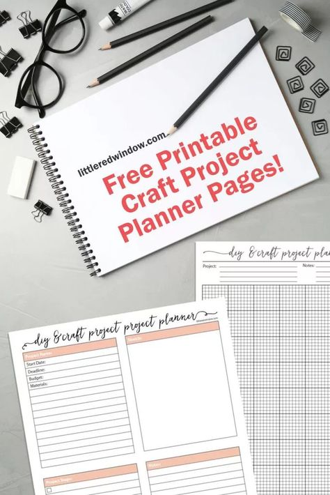 Free Printable Craft Project Planner - Little Red Window Craft Project Planner, Halloween Bingo Free, Cheap Craft Supplies, Project Planner Printable, Meal Planner Printable Free, Free Printable Planner, Free Printable Crafts, Study Planner Printable, Free Printable Gift Tags