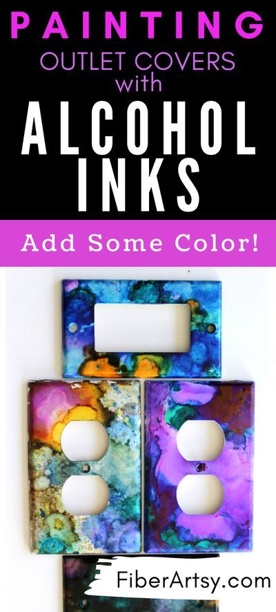 Add a pop of color to your home decor! Use Alcohol Inks to decorate your home's switch plates and outlet covers. Learn how to paint your home's plate covers with vibrant alcohol inks. #alcoholink #diyhomedecor Painting Outlet Covers, Painting Outlets, Decorative Light Switch Covers, Decorative Switch Plate, Homemade Wreaths, Diy Home Accessories, Alcohol Ink Crafts, Diy Techniques, Thrift Store Crafts