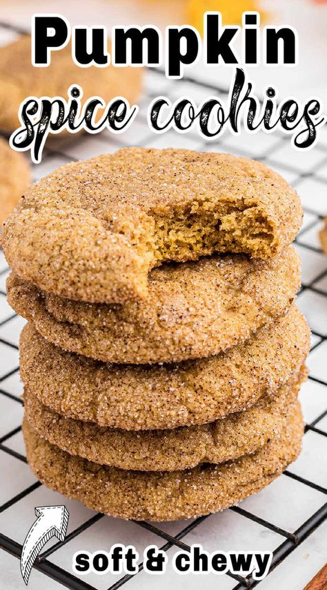 Chewy Pumpkin Spice Cookies combines pumpkin and aromatic spices. They are baked to chewy perfection. They will satisfy your fall cravings! Pumpkin Spice Cookies Recipe, Spice Cookies Recipe, Pumpkin Spice Cookie Recipe, Spice Cookie Recipes, Cookie Bowls, Pumpkin Treats, Pumpkin Spice Cookies, Thanksgiving 2024, Pumpkin Desserts