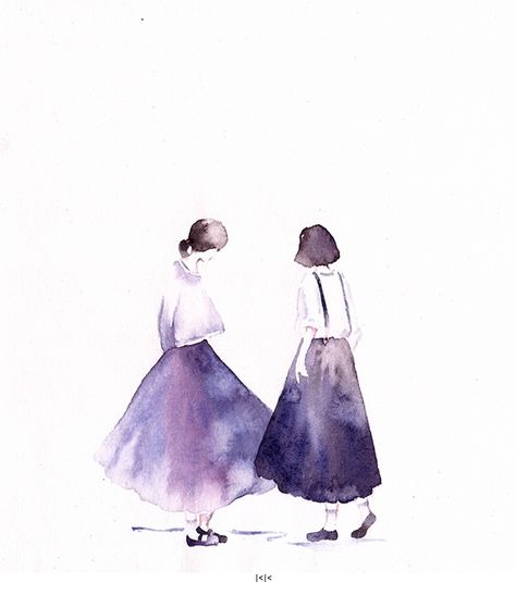 |Watercolor friends|Material: watercolor Watercolor Friends, Watercolour Ideas, Watercolor Woman, Fancy Art, Watercolor Projects, Abstract Watercolor Art, Blossoms Art, 수채화 그림, Art Portrait