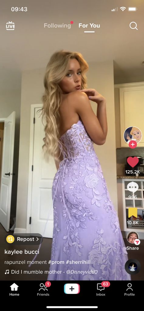 Prom Dresses Tangled Theme, Tangled Theme Prom Dress, Repunzle Prom Dress, Tangled Inspired Prom Dress, Light Purple Prom Dress Lavender, Tangled Prom Dress, Lilac Prom Dress Lavender, Prom Dresses Light Purple, Rapunzel Prom Dress