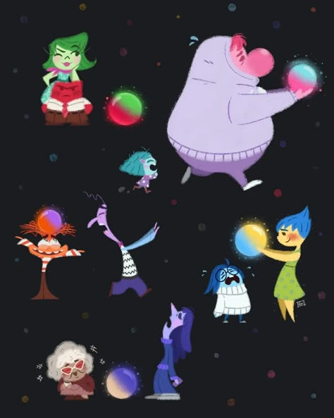 Disney Lovers! • Instagram Nostalgia Illustration, Graphic Design Inspiration Illustration, New Pixar Movies, Disney Movie Art, Inside Out Characters, Movie Inside Out, Disney Characters Wallpaper, Disney Kingdom, Disney Inside Out