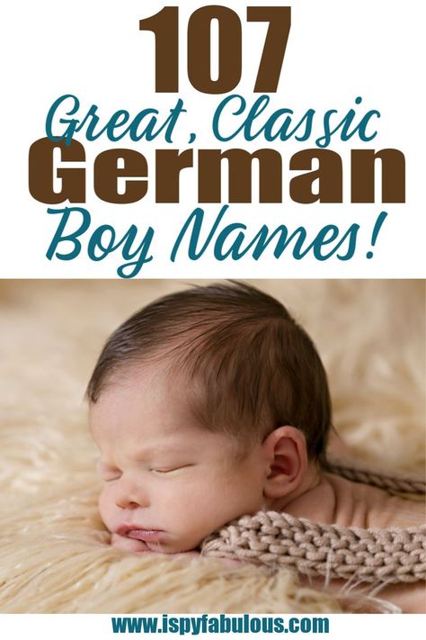 Looking to name your baby boy something strong, unique, but also timeless? These German boy names are all of those things. With over a hundred options, you'll find the perfect boy name for your new baby. #boyname #babyname #pregnancy #momlife #prepareforbaby German Names Boy, German Boy Names, German Baby Names, Cool Baby Boy Names, Irish Baby Names, Names For Boys List, Modern Baby Names, Cool Boy Names, German Names