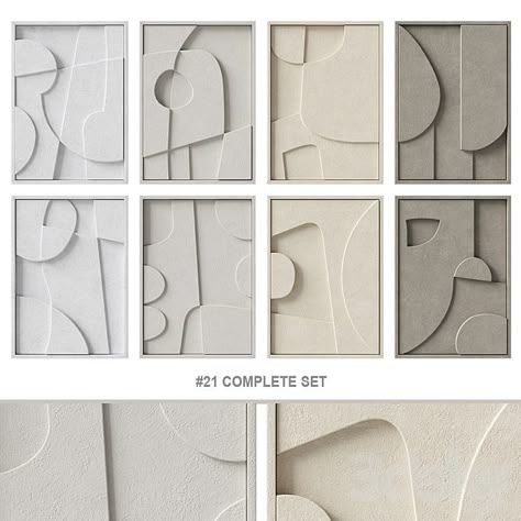 Relief # 21 COMPLETE SET - Frame - 3D model Diy Art Decor, Wall Art Work, Object Sculpture, Abstract Art Ideas, Interior Paintings, Relief Art, Diy Canvas Wall Art, Art Panels, Line Art Design