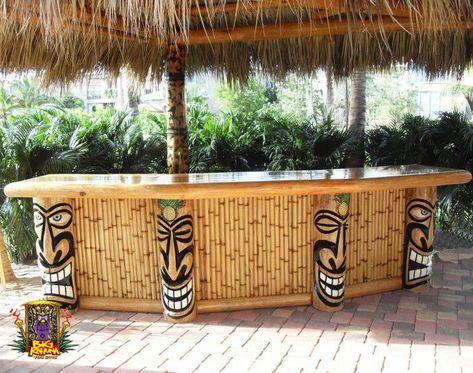 Beachy Backyard, Pool Hut, Tiki Bars Backyard, Tiki Backyard, Cabana Bar, Tiki Bars Diy, Tikki Bar, Bbq Trailer, Bamboo Ideas