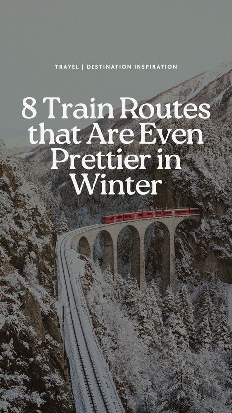 Winter holidays typically have us longing for warmer weather, but there’s something to be said for opting out of a beach vacation for one of the world’s most scenic train rides. There’s something magical about boarding a train and knowing that the journey will be just as great, if not better than the destination itself. Winter Train, Scenic Train Rides, Train Route, Winter Destinations, Train Rides, Train Travel, Cool Plants, Winter Holidays, Warm Winter