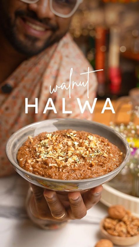 Nehal karkera | A good Halwa can truly set the tone for Diwali, filling your home with warmth, tradition, and a festive spirit. This classic walnut Halwa... | Instagram Diwali, Walnut, Food And Drink, Festival, Canning, Instagram