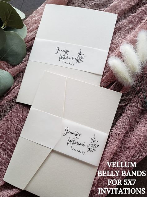 Personalized Vellum Belly band, Wedding Invitation Vellum Belly Band, Vellum Belly Band for Wedding Invitation, DIY Invitation Belly Band https://etsy.me/4468ISj #weddinginvitation #vellumbellyband #weddingbellyband #personalizedbellyband #etsy Invite Belly Band, Wedding Invitations Belly Band, Wedding Invitation Vellum, Invitation Vellum, Vellum Belly Band, Diy Invitation, Belly Wrap, Invitation Diy, Elegant Wedding Invitation