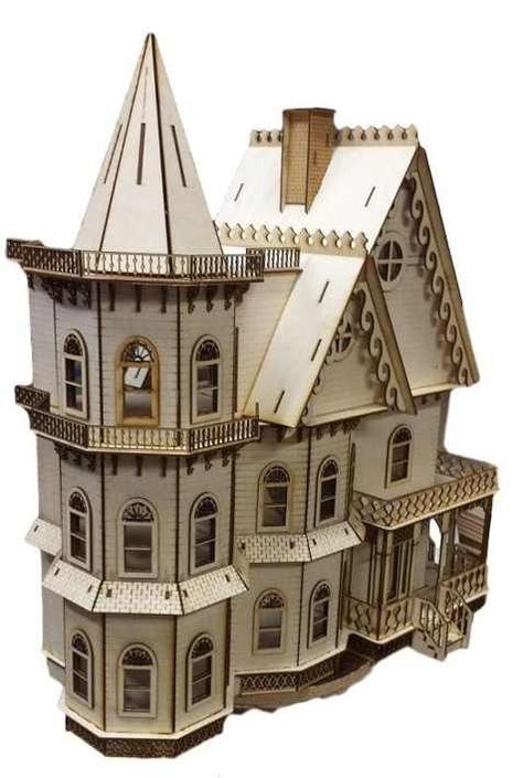 cheap wooden dollhouse kits, have a look at these 5 stores Wooden Dollhouse Kits, Wood Dollhouse, Dollhouse Design, Window Inserts, Woodworking Tools Workshop, Victorian Mansions, Gothic Dolls, Gothic Victorian, Dollhouse Kits