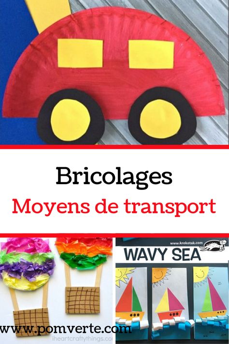 Voici plusieurs idées de bricolages à faire avec vos enfants sur les moyens de transports. Kindergarten Transportation, Preschool Classroom Rules, Community Helpers Preschool Activities, Transportation Unit, Community Helpers Preschool, Transportation Crafts, Nursery Activities, Education Templates, Transportation Theme