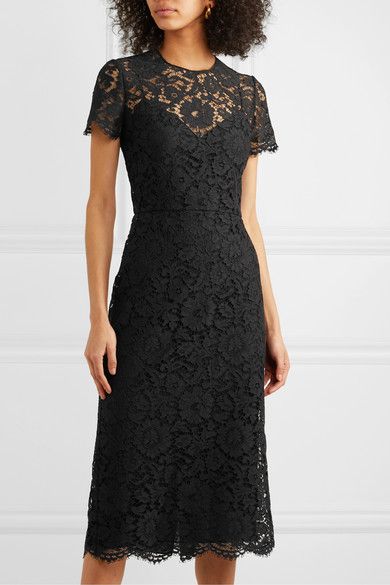 Black Lace Midi Dress, Valentino Dress, Corded Lace, Evening Dresses Elegant, Lace Midi, Lace Midi Dress, Net A Porter, Black Lace, Lace Trim