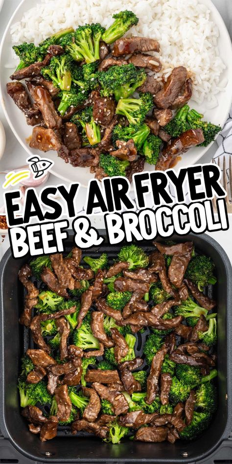 Air Fryer Beef and Broccoli Beef Cubes Recipe Air Fryer, Beef And Broccoli Air Fryer Recipe, Air Fryer Recipes Healthy Dinners Beef, Air Fryer Beef Stir Fry, Air Fryer Mongolian Beef, Airfryer Beef Recipes, Easy Broccoli Beef Recipe, Air Fryer Recipes Easy Dinner Beef, Air Fryer Beef And Broccoli