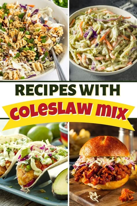 Recipes That Use Coleslaw, Dinners With Coleslaw, Things To Make With Bagged Coleslaw, Recipes With Cabbage Slaw, Coleslaw Mix Recipes Healthy, Cole Slaw Mix Recipes Cooked, What To Make With Bagged Coleslaw, Recipes To Use Bagged Coleslaw, What To Do With Bagged Coleslaw