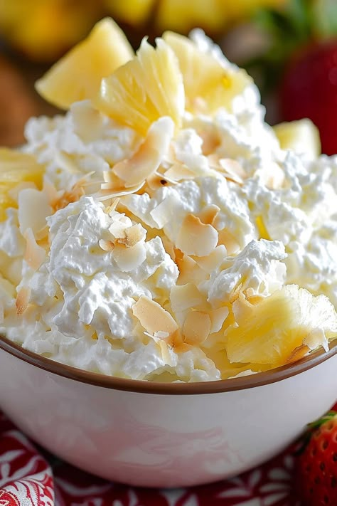 Hawaiian Coconut Fluff, Hawaiian Pineapple Fluff, Hawaiian Pineapple Coconut Fluff, Pineapple Coconut Fluff, Creamy Salads, Green Fluff, Refrigerator Desserts, Oven Tacos, Pineapple Fluff