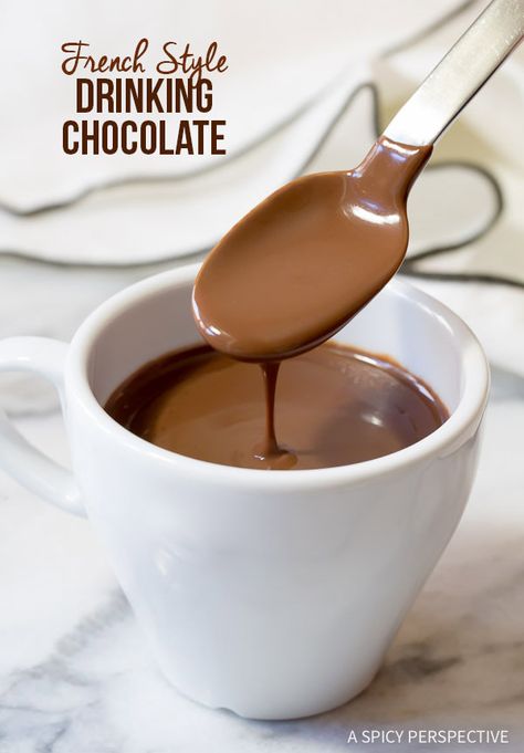 French Hot Chocolate Recipe, French Hot Chocolate, Gourmet Hot Chocolate, Classic Hot Chocolate, Drinking Chocolate, Pane Dolce, Hot Chocolate Recipe, Chocolate Recipe, Chocolate Caliente