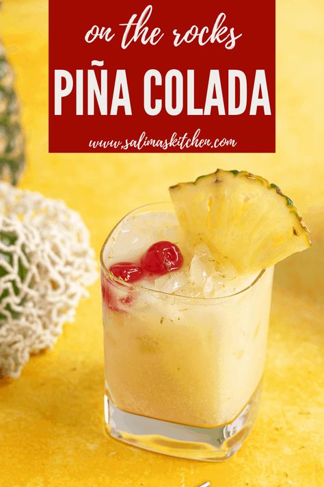 Pina Colada Recipe On The Rocks, Pina Colada On The Rocks, Pina Colada Recipe Non Alcoholic, Colada Drinks, Alcoholic Eggnog, Pina Colada Drinks, Frozen Pina Colada, Virgin Pina Colada, Coquito Recipe